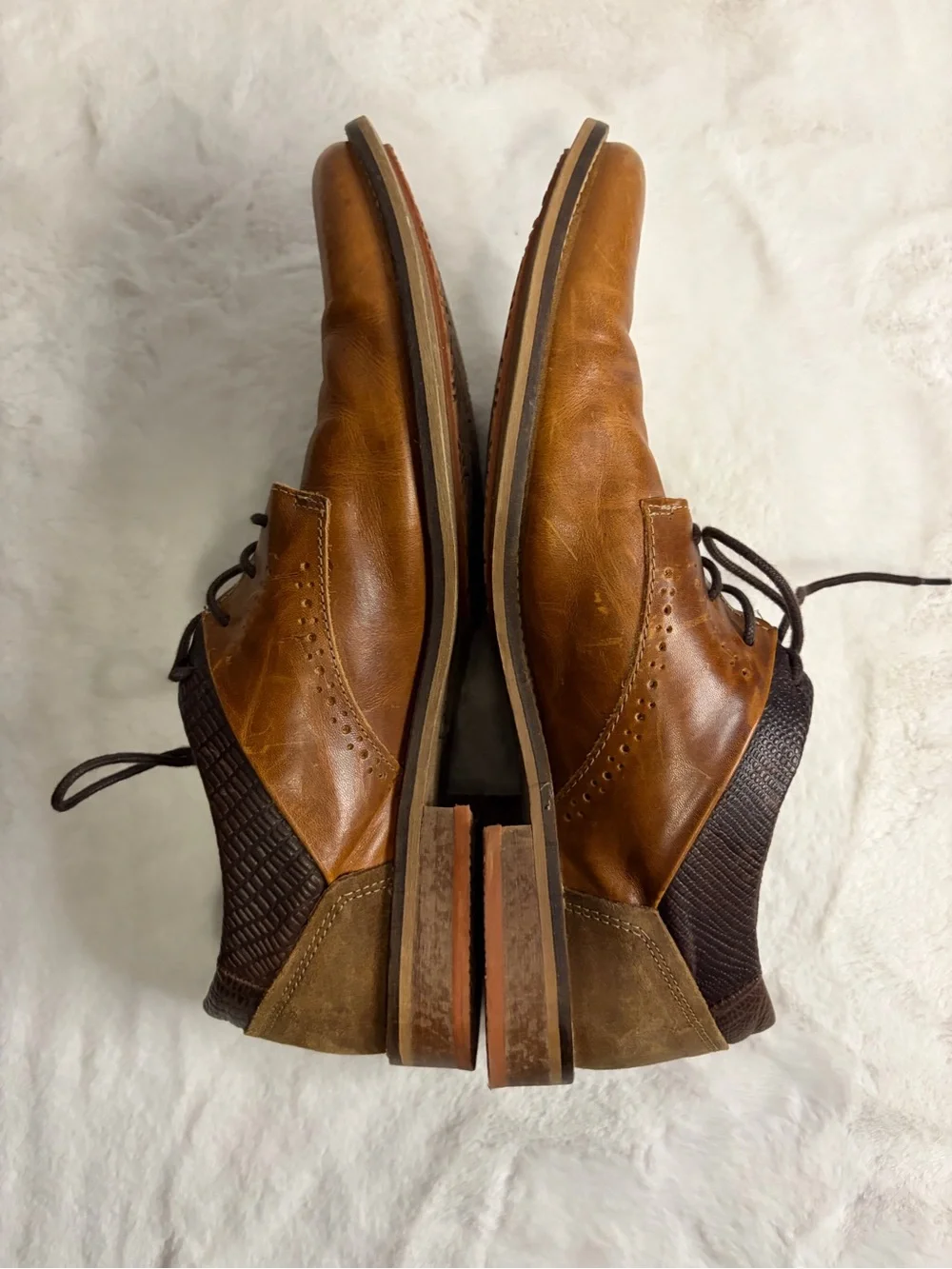 Bullboxer Alukos II Men’s 10 Brown Leather Lace Up Oxford Dress Shoes